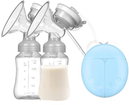 Pompa elettrica per l'allattamento al seno, pompa elettrica per il latte, doppia pompa elettrica, impostazioni regolabili, forte , 20 cm, bianco, rosa, blu, per pompa del latte