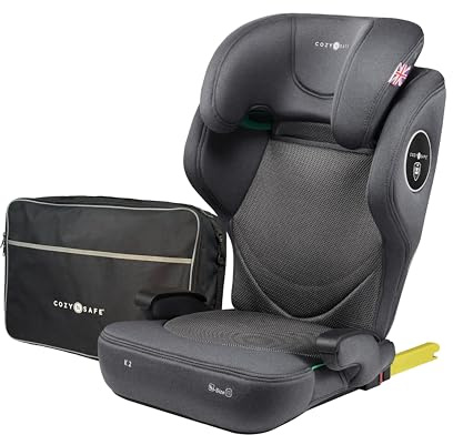 Cozy N Safe K2 i-Size High Back Booster Car Seat 100-150cm, ISOFix, Side Impact Protection, Recline Positions, Adjustable Headrest, Kids Car Seat 4-12 Years (Graphite)