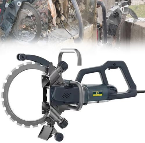 YXFAZPP Electric Ring Saw Wall Cutting Machine, Circular Saw Concrete Cutter Saw with Linkage Water Pump, 27cm Cut Depth, Wall Groove Chaser Cutting Machine for Granite, Porcelain, Wood (9500W)