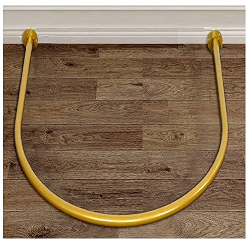 Asta per tenda da doccia ad angolo per vasca da bagno, montaggio a parete, a forma di U, asta decorativa per doccia e vasca da bagno, color oro, dimensioni 90 x 90 cm