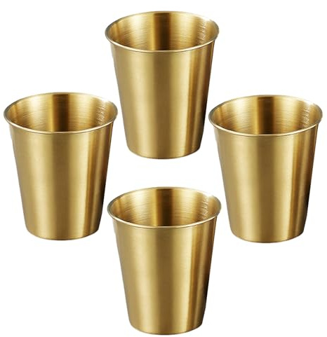 Btgghytr 4 Stück Trinkbecher Edelstahl Kinder Becher Stabile Metall Trinkgläser für Camping und Alltag
