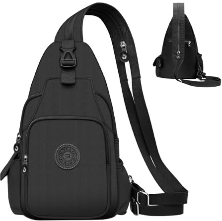 Indrnif Crossbody axelväska, slingväska, oxfordtyg slinga bröstväska, crossbodyväska för kvinnor, snygg axelväska med flera fickor för resor, utomhus, shopping
