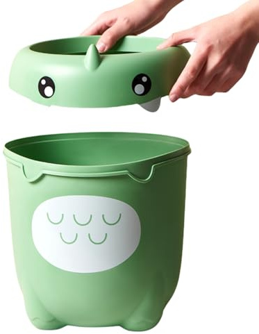 Générique Poubelle Pour Chambre - Corbeille Déchets Compacte Mignonne Dinosaure | Design Ouvert Pour Bureau Cuisine Salon Sous Table Salle De Jeux