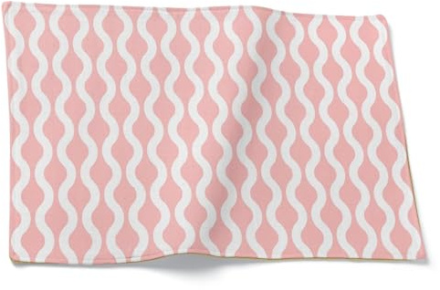 CEVAN Lino Tovaglietta Quadrata Tavolo Esterno Sottopiatti Eleganti Motivi Geometrici Set di 2, Set Pranzo Ufficio con Posate Tovagliette Stoffa Rosa 32x42cm