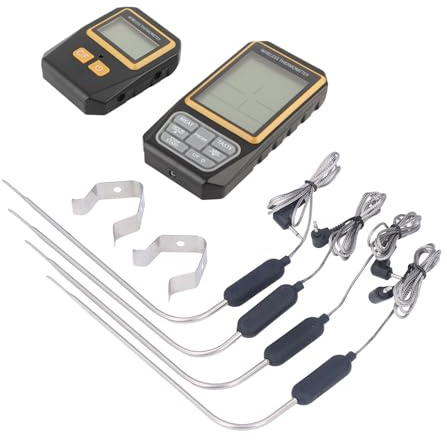 MasYosh Wireless BBQ Thermometer, Digital Remote Kitchen Meat Food Cooking Thermometer with 4 Probes 328ft Range, for Grill Oven Kitchen Temperature Detection