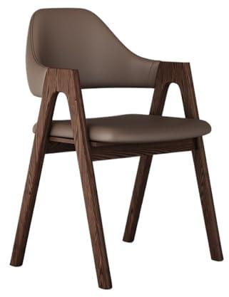 Matstol, Massivträstolar i kinesisk stil med mjukt stoppat ryggstöd for hem/hotell(Coffee)