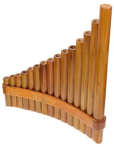 TOYZFRIENDY Rohr Panflöte aus Hochwertigem Naturholz Traditionelles Musikinstrument mit Präzisen Langlebig und Sicher für Anfänger und Musikschüler Natürliche Holzfarbe Linkshändig Gestaltet
