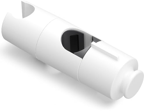 OFFO Supporto Soffione Doccia con Gancio, Supporto Doccia 19-25 mm, Bianco | Porta Doccino per Doccia Universale, Gancio Tondo, Regolabile in Altezza, Fissaggio Stabile, Installazione Facile
