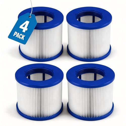 Wiecok Filtro para piscina Clever Spa, cartucho de filtro para jacuzzi, repuesto de filtro de piscina (75 x 100 mm), 4 unidades