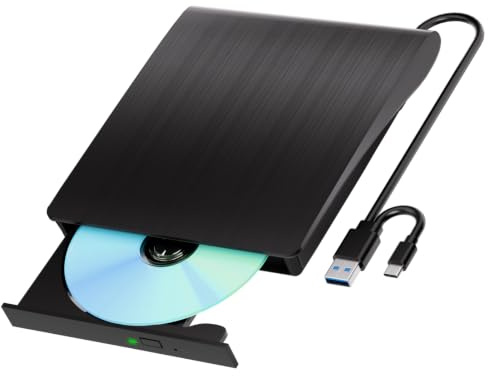 External Blu-Ray Drive USB-A & Type-C DVD CD Reader Writer for Mac Windows