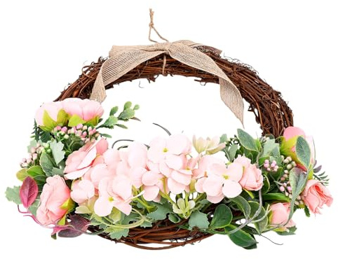 Sxhlseller Media Sintética de Hortensia Morada |Decoración Floral de la Puerta de Primavera y Verano para el Porche Delantero, Arte de la Pared de la Boda de la Granja (Hortensia)