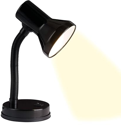 BRILLIANT Junior Tischlampe schwarz, Flexarm, E27 Leuchte | Schreibtischlampe mit Kippschalter, moderne Leselampe, LED-geeignet, platzsparendes Design
