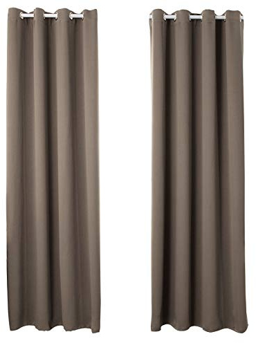 WOLTU Verdunklungsvorhänge mit Ösen Gardinen Blickdicht 135x225cm Taupe | 2er Set, 250g/m² schwere Gardinen mit Sichtschutz, Thermovorhang für Wohnzimmer und Schlafzimmer, Länge 245 cm