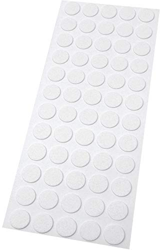 Adsamm® / 60 x Selbstklebende Filzgleiter/Weiß/ø 14 mm/Rund / 1.5 mm dünne Selbstklebende Möbelgleiter aus Filz