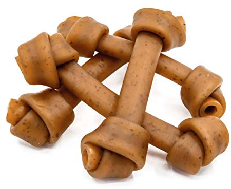 Jungle Calling Rawhide Free Dog Treats, Peanut Butter Bones, 6.5'' Pet Chews for Medium and Large Dogs,Digestible Chewing Snacks,4 Count (Pack of 1)