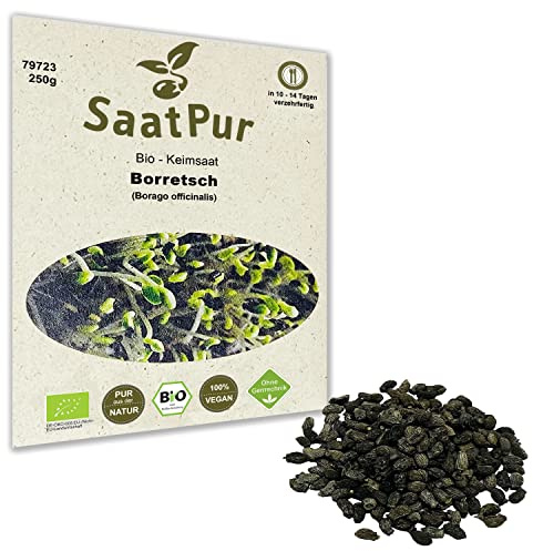 250g Bio Keimsprossen - Borretsch - Keimsaat für die Sprossenzucht zuhause - Michrogreens