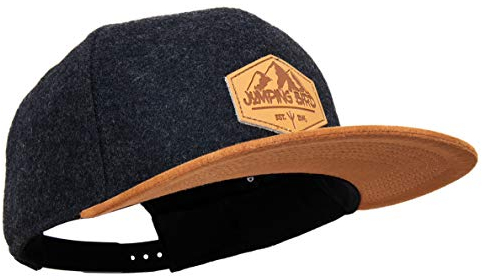 Jumping Bird Baseball Cap Unisex Liskamm • Outdoor Snapback Cap • Individuell verstellbar und leicht abwaschbar • Kappe aus Filz Schwarz