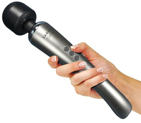Masseur sans fil de Yarosi - Le plus puissant pouvoir vibratoire thérapeutique - Magic Stress Away - Parfait pour la récupération muscularie personnelle après le sport - USB - Curve - Argent