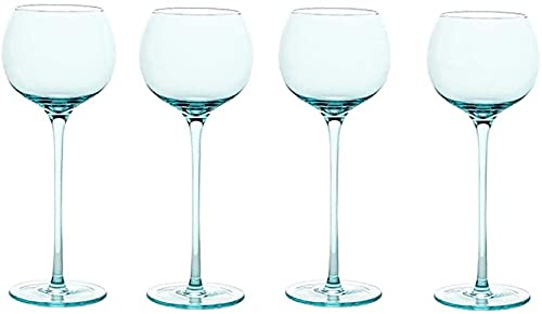 ZRDSZWZ Copas de vino de tallo alto fiables copas de vino grandes para copas de vino blanco y tinto Juego de 4 copas de vino (color azul)