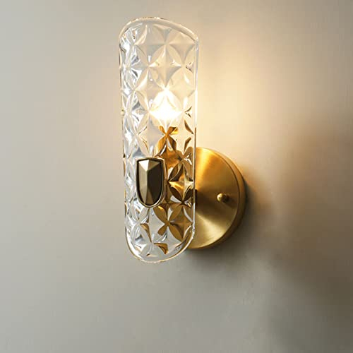 Wandleuchte Kristall Gold, Kreative Dekorative Kristall Wandlampe Messing Vintage ​Schlafzimmer Wandbeleuchtung für Nachttisch Wohnzimmer Korrid E14
