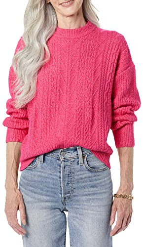 Amazon Essentials Mujer Jersey Moderno de Cuello Redondo y Punto Trenzado Suave Al Tacto (Disponible en Tallas Grandes)