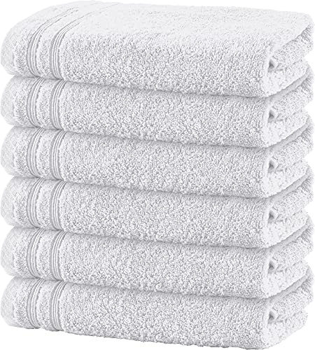 Erwin Müller Handtuch 6er-Pack Heidelberg 100% Baumwolle - saugstark, gut trocknend, kompakt, leichte Qualität weiß Größe 50x100 cm - ideal für Sport, Strand, Reisen
