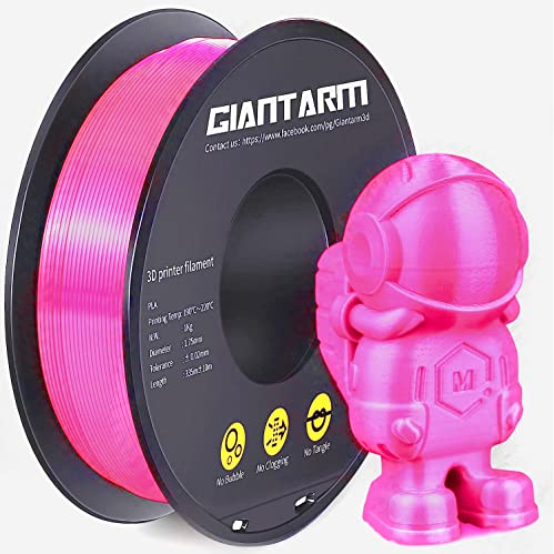 GIANTARM Filament PLA 1,75 mm, 3D-Drucker PLA Filament 1,75 mm 1 kg Spule, silk Magenta
