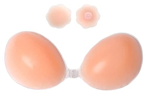 VFanxi Adhésif Soutien-Gorge Invisible Soutien-Gorge Collant sans Bretelles Dos Nu Soutien-Gorge Sein Lift Bande Mamelon Couvre pour Femmes, 2X Épais, B