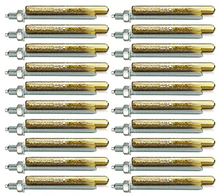 Isolbau Kit d'ancrage composite - Cartouche d'ancrage composite sans styrène V24 + barre d'ancrage galvanisée M24 x 300 - Homologation ETA/ETAG - Lot de 20