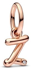 Pandora Moments Anhänger, Buchstaben-Charms, 14-karätig Roségold-vergoldet, mit klarem Cubic Zirkonia
