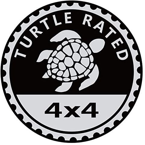 Turtle Badge Rated Car Emblem, 4 x 4 Metal Automotive Badge 3D Metal Cars Badges Emblems Round Emblem Decals Casr Badge Decals Stickers Compatible with Jeep Wrangler Vehicles Trucks SUV