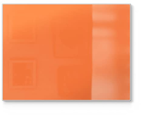DEQORI Planche à découper en verre - Grande taille - 40 x 30 cm - Couleur unie - Orange - Planche à découper design pour la cuisine - Planche à petit-déjeuner antibactérienne et antidérapante -