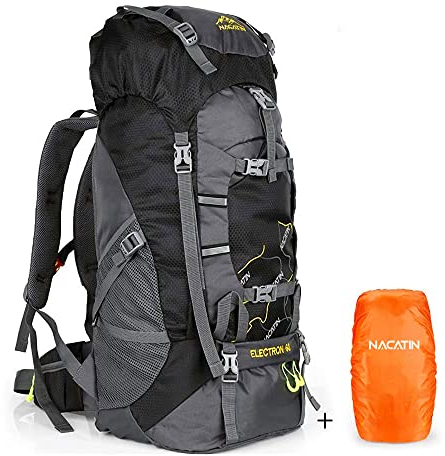 NACATIN 60L Trekkingrucksack Campingrucksack Wanderrucksack, reißfest und wasserdicht großen Rucksack, ideal für Camping Wandern Outdoor-Aktivitäten