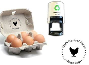 Personalised Circular Egg Box Self Inking Stamp - 41mm Circ