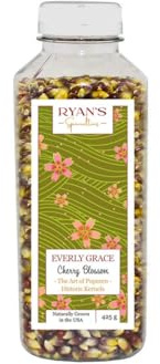 Everly Grace Cherry Blossom Popcorn Mais, historische Popcornkörner | Rosafarbener historischer Premium-Mais aus den USA. Kleine Körner mit extrem zarter Schale für feinsten Popcorn-Genuss