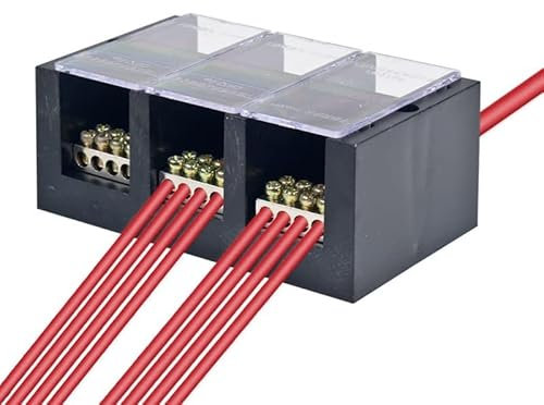 MyncbD electric cable FJ6/JHT Junction Box 250A Large Current Split Terminal Block 1-IN 2-IN 3-IN 4-IN Electronic Component Quick Wiring Connector (Color : 1V12 250A)