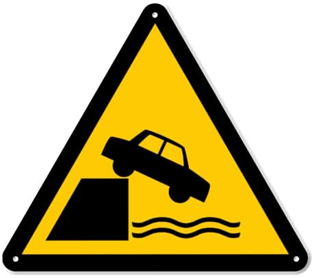 PVC0251 Warnschild mit Aufschrift No Guard Rails – 20,3 cm dreieckiges PVC-Schild – Premium-PVC-Schild für Arbeitsplatz, Lager, Baustelle, OSHA-Verordnung, wetterfest, lichtbeständig, hergestellt in
