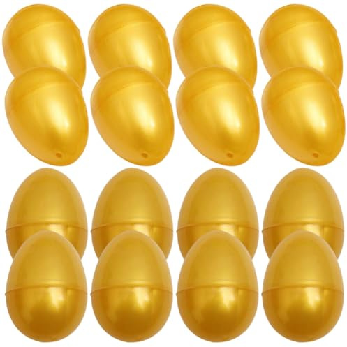 ifundom 24stücke Leere Goldene Ostereier aus Kunststoff zum Einpacken für Partys Spielzeug für Junge Mädchen