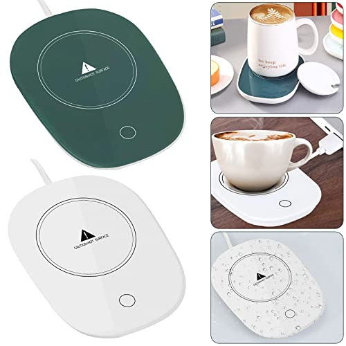 Coffee Mug Warmer,Electric Cup Warmer with Auto Shut Off,55℃Beverage Heater,Smart Cup Warmer, USB Mug Warmer for Desk,Electric Beverage Warmer for Cocoa, Tea, Milk, Drinks (White)