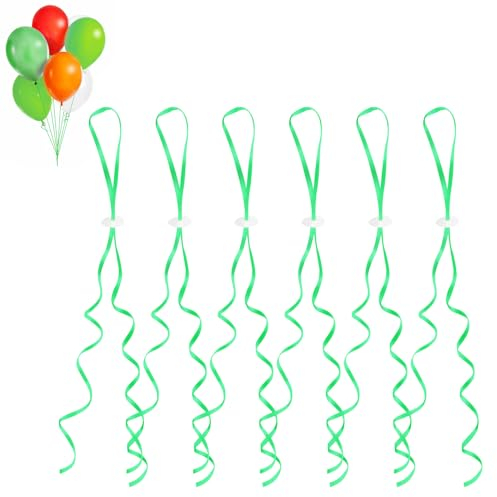 GoldRock Cierres de globos de helio con cuerda para globos, 50 unidades de cinta verde, cierres de globos, cordones para globos, cuerda para colgar globos para bodas, cumpleaños, fiestas