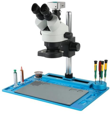 Mikroskop-Zubehör-Kit 7X-45X Zoom Simul Fokales Trinokular-Stereomikroskop + 36MP 38MP VGA HDMI USB-Videokamera + XY-Ständer aus Aluminiumlegierung Arbeitstisch Mikroskopische Objektträger (Size : 36