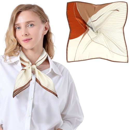 Bezioner Seidentuch 100% Maulbeerseide Schal Damen Seidentuch Haare 68x68cm Bandana Halstuch Quadratisch Kopftuch Mädchen