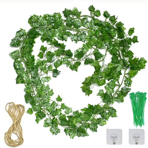 FZSECRIU 12er Packung efeu künstlich,Simulation kunstpflanze，künstliche hängepflanzen，efeu künstlich，Girlande，Fake，blätter Girlande，Fake Plant