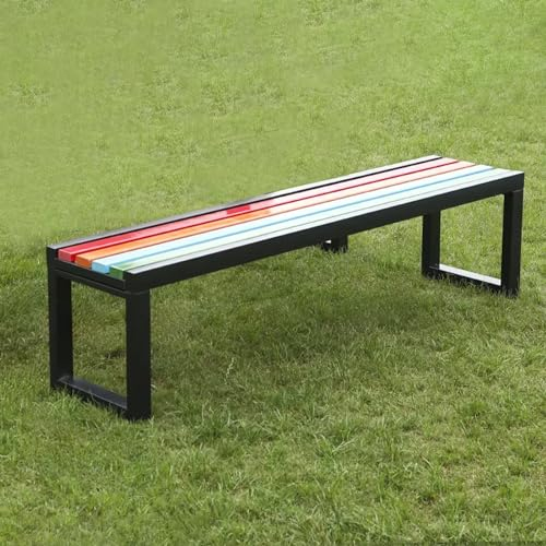 Gartenbank aus verzinktem Stahl, wetterfeste Terrassenbank, Loungemöbel für den Außenbereich, Zweisitzer, Parkstuhl, für Garten, Veranda (Größe: 120 cm/47,2 Zoll A)