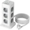 TESSAN Regleta Enchufes Proteccion Sobretension 12 Tomas con 1 USB C y 2 USB A, Torre Regletas Enchufes Vertical con Interruptor, Alargador 2M, 15 en 1 Torre Multiple 3600W para Mesa, Oficina, Casa