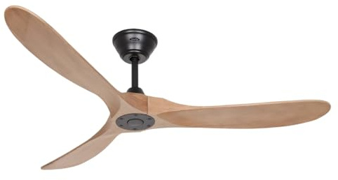 CasaFan ECO GENUINO 152 Deckenventilator, Energiesparender & leiser Ventilator mit hochwertigen Holzflügeln, 6 Geschwindigkeitsstufen mit Fernbedienung, für Räume bis 35 qm & Schrägen bis 12°