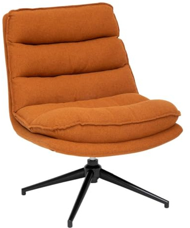 Atmosphera - Fauteuil Pivotant Harper Ambre - 74,5 x 64 x 87 cm - Rotation 360°, Style Rétro - pour Salon, Bureau, Chambre