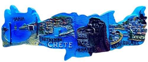 3D-Kühlschrankmagnet, Kreta, Griechenland, Touristen-Souvenir, Kühlschrankdekoration, handbemalt, Handwerk