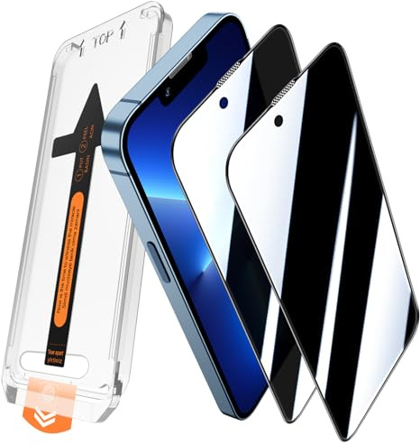 JEHOO 2 Pack Privacy Screen Protector for iPhone 13 Pro Max/iPhone 14 Plus, Auto-Dust Removal, Auto Alignment Install Full Coverage Premium 9H Tempered Glass,Anti-Scratch, Anti-fingerprint,Bubble-Free