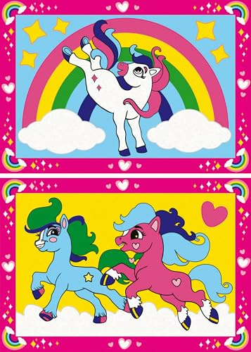 Ravensburger CreArt Zauberponys mit Regenbogen - Malen nach Zahlen ab 5 | Malset mit Rahmen, Pinsel und Acrylfarben, Geschenk für Mädchen und Jungen